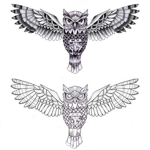 Owl tattoo design #2