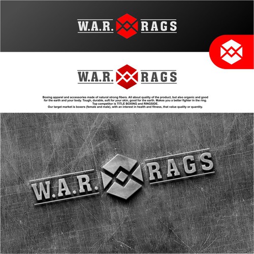 Bold logo for W.A.R. Rags. 