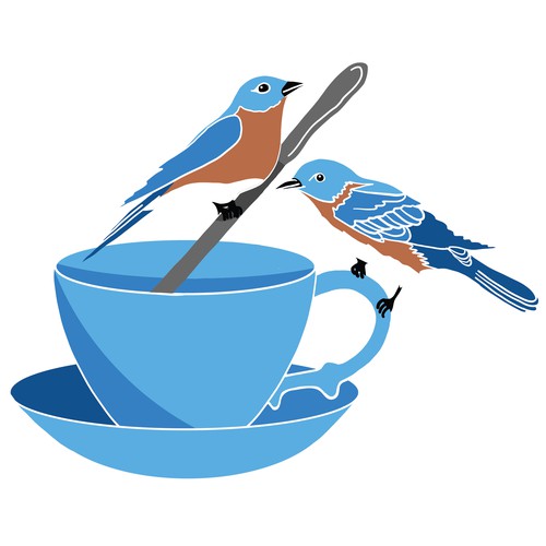 Whimsical Logo For Two Birds Tea