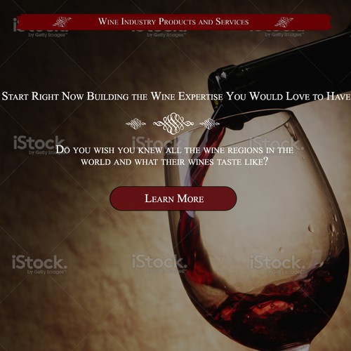 Create the perfect landing page for an innovative, awesome, and perfect new wine education product