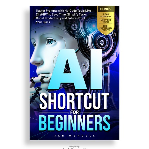 E-book cover design for AI SHORTCUTS FOR BEGINNERS
