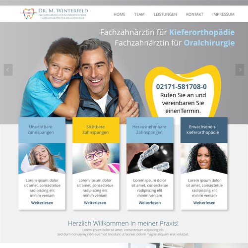 Dental service website design