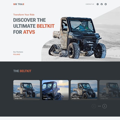 Landing Page to Promote Snow Vehicle