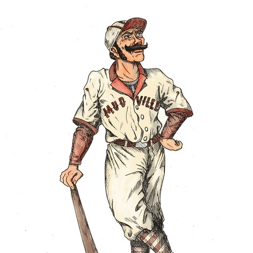 Illustration for the Poem "Casey at the Bat"