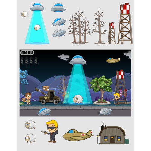 Items for mobile game with alien twist!