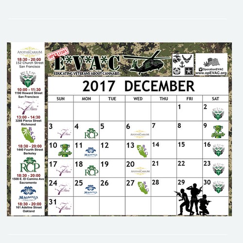 Design December calendar with a military theme!