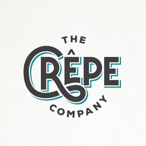 HIP AND SIMPLE TYPOGRAPHY LOGO FOR THE CREPE COMPANY 