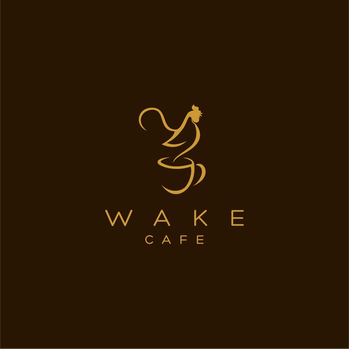 wake coffee logo design
