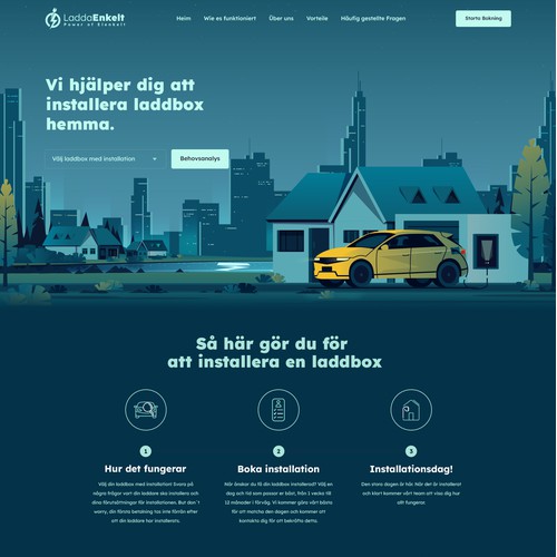 Car charging landing page
