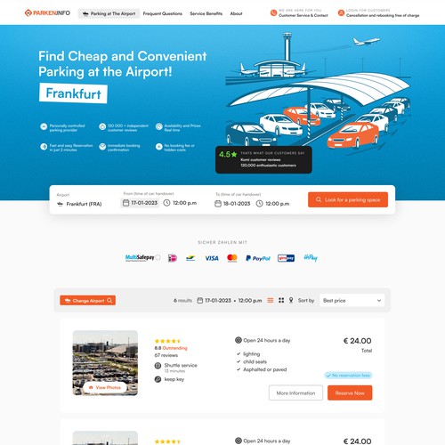 Airport Landing page