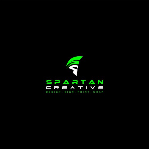 Dynamic spartan head logo for spartan creative
