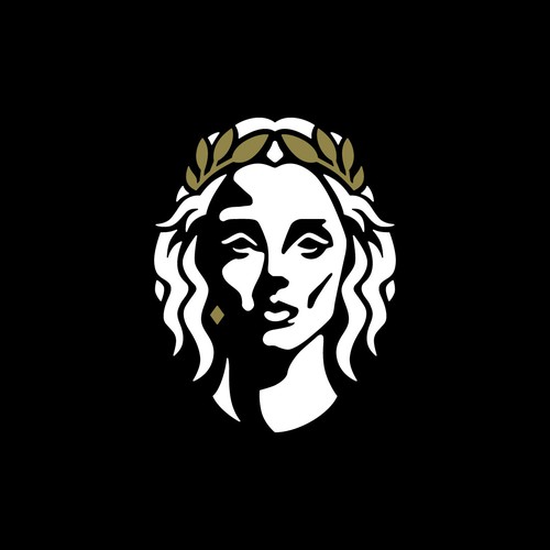 Woman Goddess Laurel Wreath Logo