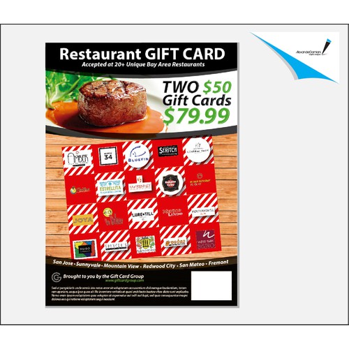 Design Flyer for the Restaurant Gift Card - Content PSD attached 