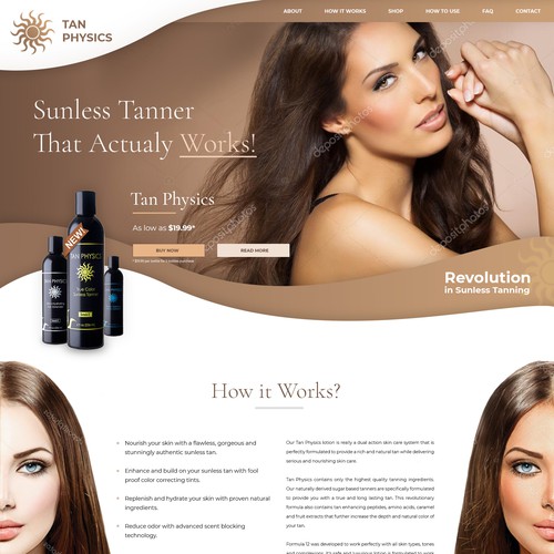 Website design for cosmetic product