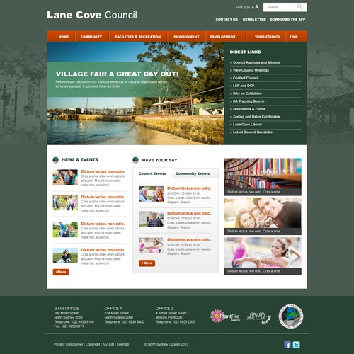 New website design wanted for Lane Cove Council