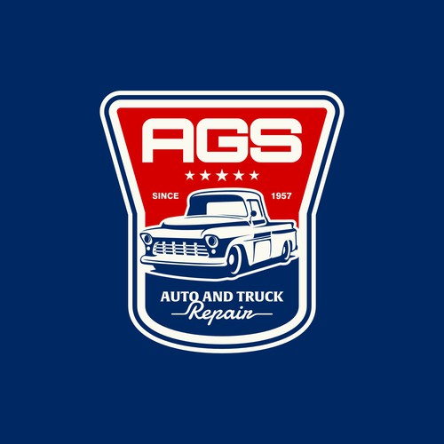 Emblem Style Logo for AGS Auto and Truck Repair