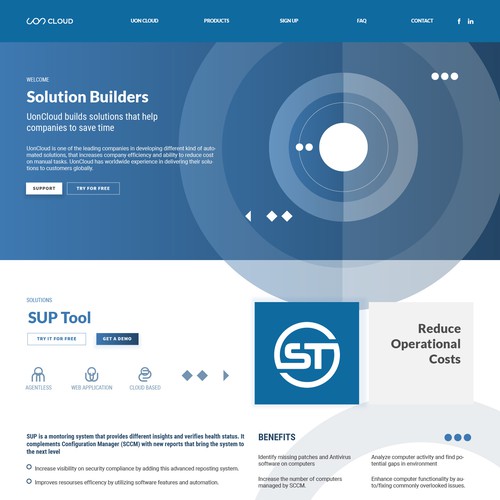 Clean website desing for SAAS developer company
