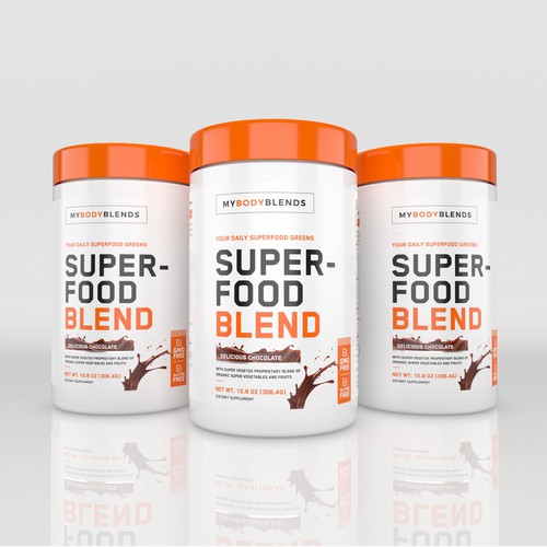 Label design for Superfood Blend supplement