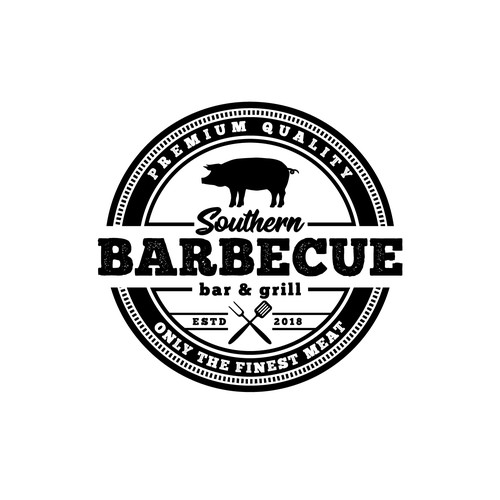 Barbecue bar and grill logo design