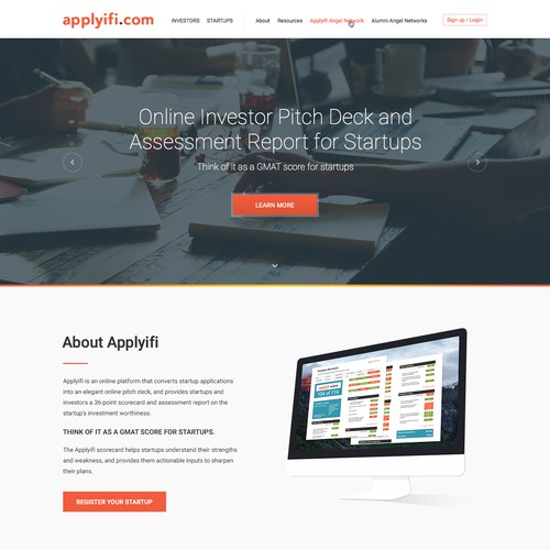 Landing page design for Applyifi.com