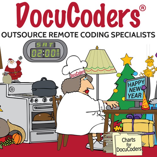 Create a fun and informative chef themed banner ad for DocuCoders