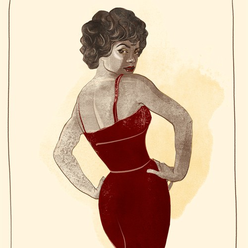 Retro/Hollywood Glam Woman Illustration