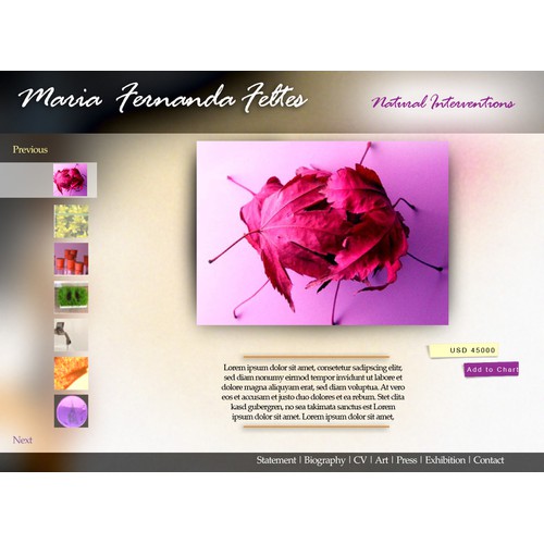 Create the next website design for Personal website "Maria Fernanda Feltes"