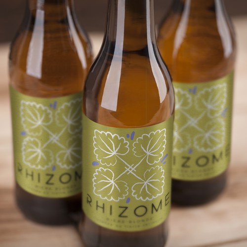 Blonde beer label design for Brasserie Craig Allan & Rhizome restaurant