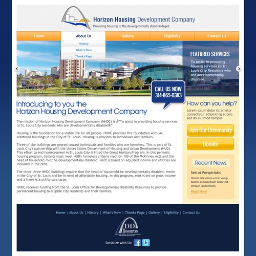 Horizon Housing Development Co.  needs a new website design