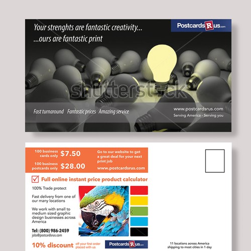 Promote www.PostcardsRus.com to designers