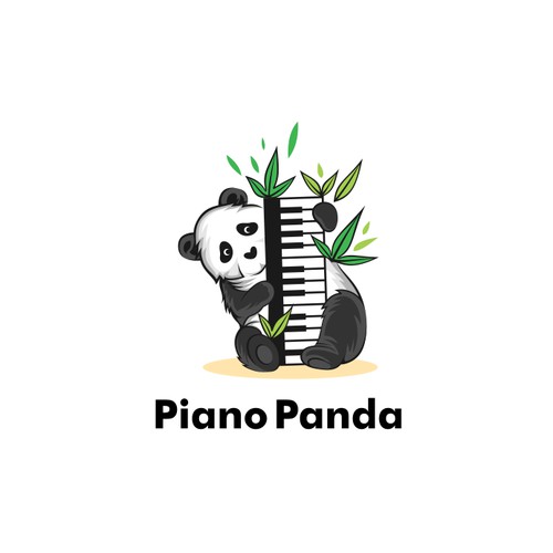 Piano Panda logo concept for fundraising for animal accident environmental protection