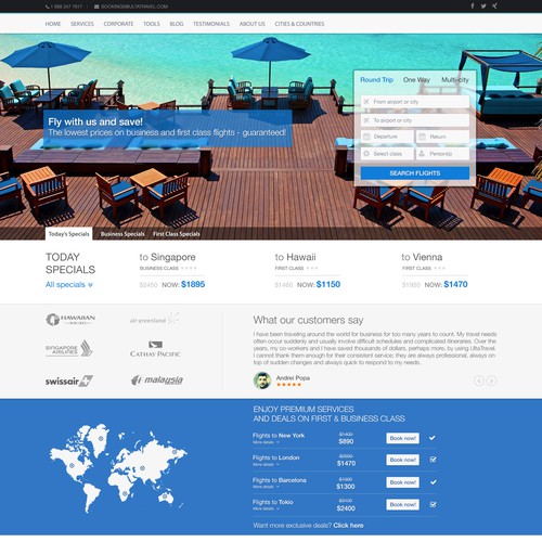 Design Travel Site Front Page