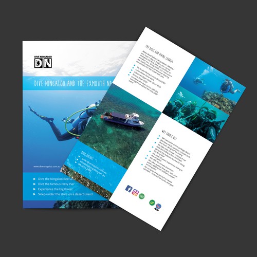 Brochure for a scuba diving company
