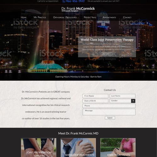 Webdesign for medical clinic.