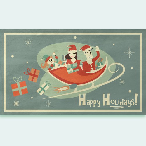 Retro-Futuristic Greeting Card