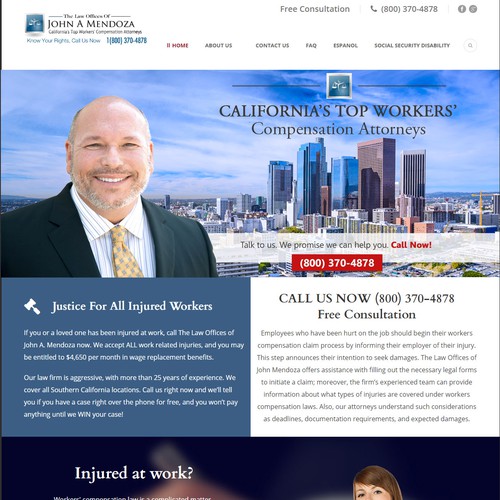 Website Header Banner For John A Mendoza Law Offices