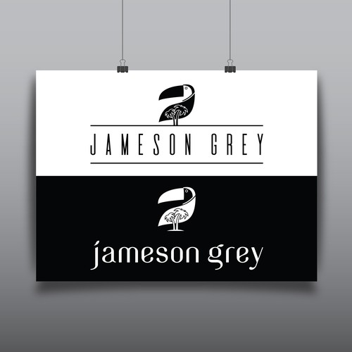 logo for Jameson Grey - tropical themed brand v4