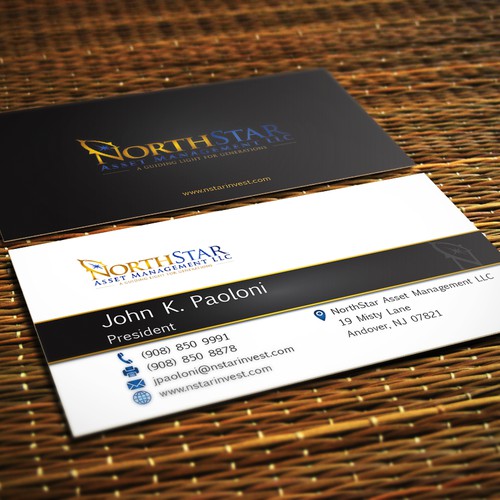 Investment Management firm needs contemporary business card.