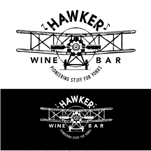 Modern vintage wine bar logo