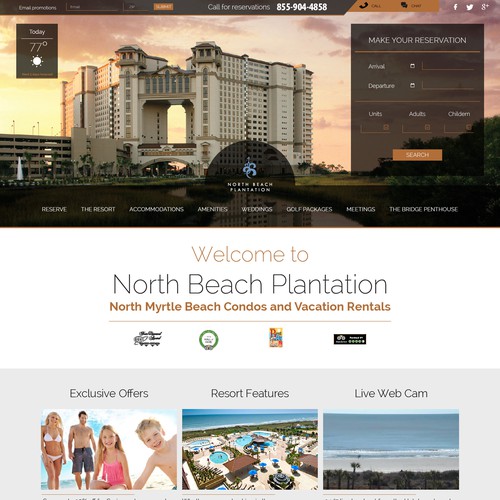 Website design for North Beach Plantation