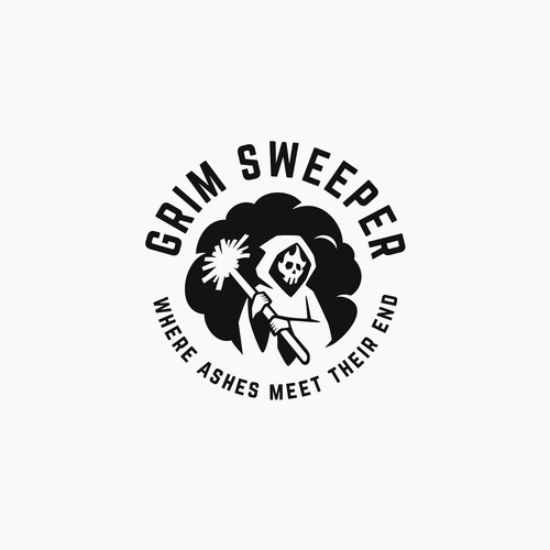 Masculine and playful logo of Chimney ash cleaner