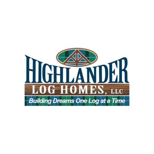 Create an uncomplicated but interesting logo for Highlander Log Homes.  