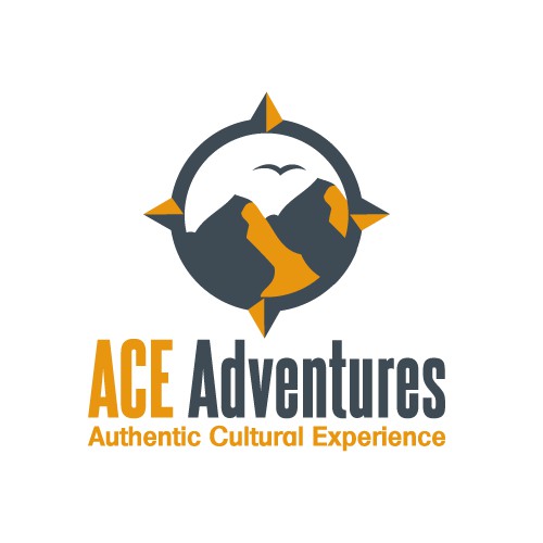 logo and business card for ACE Adventures
