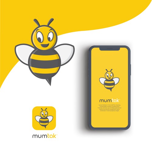 Honey bee logo for social platform chat