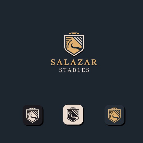 Logo design for a ranch that breeds and trains racehorses