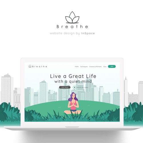 Website Design for Breathe - organization bringing people to meditation & awakening
