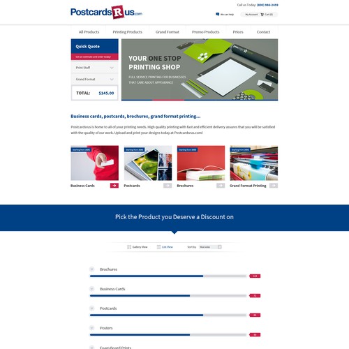 Printing Company Ecommerce Website Design