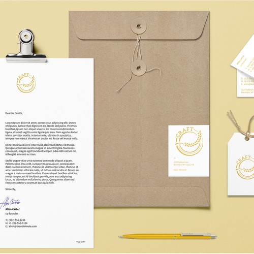 CRAFT Logo Letterhead Mockups