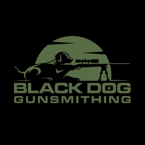 Emblem Logo Design for Black Dog Gunsmithing