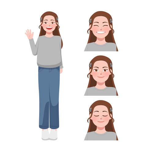 Teenage girls character design for Lyynk's new app